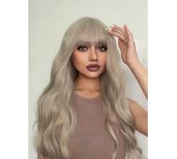 BZSQD 68CM Gris Oro Adultos Peluca Rizada Niñas Accesorios para El Cabello En Fiestas Diarias Fiestas De Viaje Carnaval
