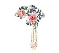 BZSQD Broche de estilo vintage de flor de peonía de 4,2 x 5,2 cm, elegante broche de diamantes de imitación, accesorios de joyería hechos a mano para regalos, fiestas, 4.2*5.2cm 2pcs