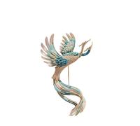 BZSQD Broche de flor de fénix de 4 x 7 cm, estilo vintage, hecho a mano, elegante broche de diamantes de imitación, accesorios de joyería elegantes para boda, 4*7cm 6pcs