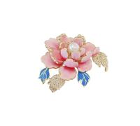 BZSQD Broches de flores de estilo vintage de 4 x 5 cm, hechos a mano, elegantes broches de diamantes de imitación, accesorios de joyería coloridos para uso casual, fiestas, 4*5cm 2pcs