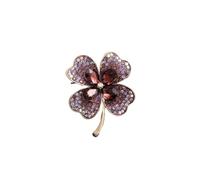 BZSQD Elegante broche de trébol de cuatro hojas de 3,5 x 4 cm, accesorios de joyería con diamantes de imitación, decoración vintage de flores brillantes para fiestas, regalo, 3.5*4.0cm 6pcs