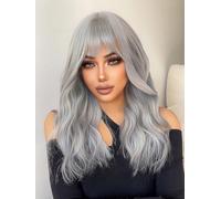 BZSQD Pelucas Blancas Plateadas de 58 CM para Mujeres, Accesorios para el Cabello para niñas, para Fiestas Diarias, Viajes, Carnaval, Seda de Alta Temperatura