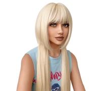 BZSQD Pelucas Rubias Platino De 72 CM para Mujeres Niñas Accesorios para El Cabello En Fiestas Diarias Fiestas De Viaje Fiestas De Viaje De Carnaval