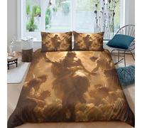 BZZOLASP Religious Funda Edredon Microfibra de poliéster Tres Piezas Diseño 3D con Cremallera Religious Arte Estilo Funda de Edredón Incluye Funda de Almohada a Juego Suave Lavables for Adolescentes