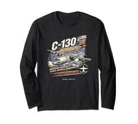 C-130 Hercules Vintage/Retro Diseño Coleccionable Manga Larga