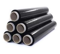 C.A - Film Negro para Embalar 50CM x 200M,23 Micras Rollo de Papel Film Resistente de Plástico con Alta Elasticidad para Mudanzas y Envíos