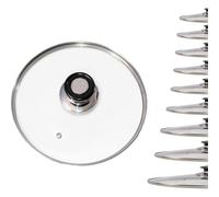 C.A - Tapa de cristal universal para sartenes y ollas de diversas medidas - Tapa redonda de cristal con mango de plástico - Disponible en diámetros de 14 a 34cm Ø