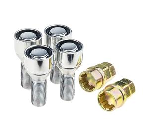 C CARBONADO Tornillos Antirrobo M14x1,25 para BMW y MINI | Protección antirrobo, kit de 4 pernos con llave, aptos para llantas de aluminio y acero