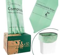 C Crystal Lemon Bolsas de basura compostables de 22 L, paquete de 50 bolsas de basura resistentes para cubos de cocina