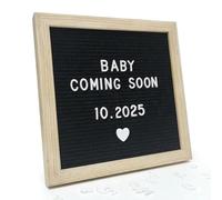 C Crystal Lemon - Tablero de letras de fieltro negro, 25,4 x 25,4 cm, letras no recortadas, marco de madera, montaje en pared o sobremesa