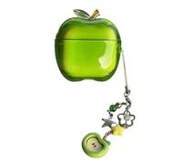 (C, D) For AirPods 4 Case Transparent TPU Soft Rubber Protective Cover with Realistic Apple Design Anti-Dust Easy Installation