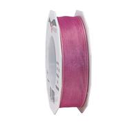 C.E. Pattberg Four Seasons-Cinta de Organza, Rosa Vieja, 25 mm-25 m, Poliéster, Verde Hierba