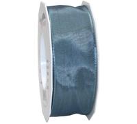 C.E. Pattberg Lyon-Cinta de tafetán con Alambre, Color Azul Acero, 40 mm-25 m, Cobre, Rosa Antiguo
