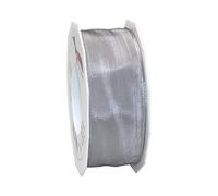 C.E. Pattberg Lyon-Cinta de tafetán con Alambre, Plata de Ley, 40 mm-25 m, Seide, Pistacho