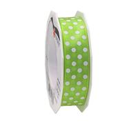 C.E. Pattberg Polka Dots-Cinta de tafetán, Color Verde Lima, 25 mm-20 m, Seide, Rosa Claro y Blanco