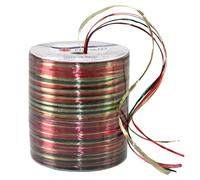 C.E. Pattberg Präsent - Bobina de cordón (rayón, 50 m), color verde, rojo y dorado