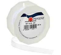 C.E. Pattberg Präsent - Cinta de organza con borde de alambre para las cuatro estaciones, color blanco, 10 mm de ancho, 25 m de largo