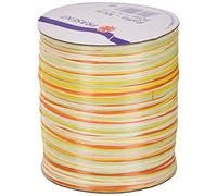 C.E. PATTBERG PRÄSENT Cinta regalo de rafia multicolor amarillo-verde-naranja, 50 m cinta decorativa para envolver regalos, para decoración y manualidades versátiles y creativas