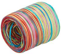 C.E. PATTBERG PRÄSENT Cinta regalo de rafia multicolor azul-rojo-verde-amarillo-rosa, 50 m cinta decorativa para envolver regalos, para decoración y manualidades versátiles y creativas