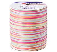 C.E. PATTBERG PRÄSENT Cinta regalo de rafia multicolor naranja-verde-lila-azul, 50 m cinta decorativa para envolver regalos, para decoración y manualidades versátiles y creativas