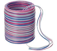 C.E. PATTBERG PRÄSENT Cinta regalo de rafia multicolor rosa-azul-blanco, 50 m cinta decorativa para envolver regalos, para decoración y manualidades versátiles y creativas