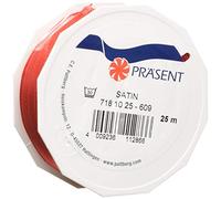 C.E. Pattberg Präsent - Rollo de Cinta de Doble Cara Satinado 10 mm x 25 m, Color Rojo