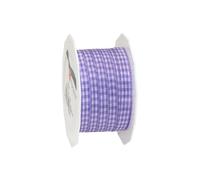 C.E. Pattberg Präsent - Rollo de Lazo (tafetán, 10 mm x 20 m), diseño de Cuadros, Color Violeta y Blanco