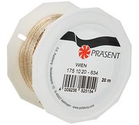 C.E. Pattberg Präsent Wien - Rollo de Cinta con Alambre (10 mm x 20 m), diseño con Aspecto de Entramado metálico, Color Dorado