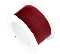 C.E. PATTBERG SHEER Cinta regalo de organza color burdeos, 25 m cinta decorativa para envolver regalos, 40 mm de ancho, cinta para decoración y manualidades versátiles y creativas