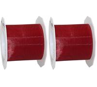 C.E. PATTBERG SHEER Cinta regalo de organza color burdeos, 25 m cinta decorativa para envolver regalos, 72 mm de ancho, cinta para decoración y manualidades versátiles y creativas (Paquete de 2)