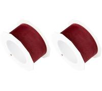 C.E. PATTBERG SHEER Cinta regalo de organza color burdeos, 25 m cinta decorativa para envolver regalos, 40 mm de ancho, cinta para decoración y manualidades versátiles y creativas (Paquete de 2)