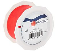 C.E. PATTBERG SHEER Cinta regalo de organza color rojo, 25 m cinta decorativa para envolver regalos, 40 mm de ancho, cinta para decoración y manualidades versátiles y creativas