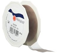 C.E. PATTBERG SHEER Cinta regalo de organza color topo, 25 m cinta decorativa para envolver regalos, 25 mm de ancho, cinta para decoración y manualidades versátiles y creativas