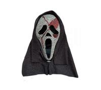 (C)Fun World Ghost Face Bloody Bling Mask Costume, Scary Halloween Costume Prop Ghost Mask, Horror Cosplay Accessory for Adults and Kids