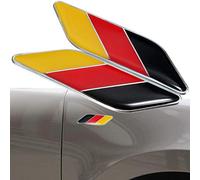 C-FUNN 2Pcs 3D Bandera Alemana Pegatina Insignia Emblemas Etiqueta Decoración para Coche Camión Bicicleta Portátil