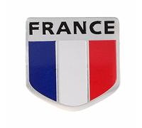 C-FUNN Insignia De La Aleación De Aluminio Francia Bandera Francesa Pettern 3D Pegatina Escudo Emblema Calcomanía Decoración