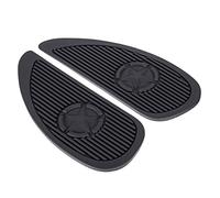 C-Funn Par Motocicleta Cafe Racer Tanque De Combustible Cap Pad Protector Etiqueta Engomada De Goma Pegatina Universal - Negro