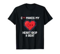 C ++ Hace Que mi corazón se salte un Ritmo Pixel Art Camiseta