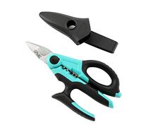 C.JET TOOL Tijeras Electricista Profesional, 170 mm/7" de acero inoxidable, diseño multi-agarre de aluminio de cobre cable suave