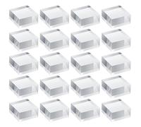 C - Juego de 20 soportes de acrílico pulido para anillos de joyería, 50 x 50 x 10 mm, base sólida para escaparate