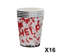 (C) Juego de vajilla para fiesta de Halloween, mantel desechable de miedo para fiesta, adornos festivos