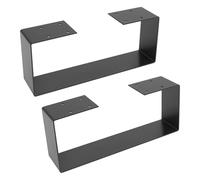 C-Juzarl 2 patas de mesa de metal, 2 unidades, para mesa de café, mesa de comedor, escritorio, banco, soporta 50 - 100 kg, patas para muebles: 50 x 20 cm (negro)