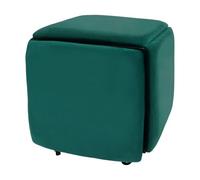 C-Juzarl Juego de taburetes para sofá 5 en 1 con ruedas, taburete apilable y vestidor para salón o comedor, asiento de cubo móvil (verde)