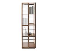 C-Juzarl Librería de 4 niveles, 360 grados giratoria, estantería de pie, estantería de oficina, para salón, estudio, oficina (marrón)