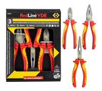 C.K Redline 2025 Edition VDE - Juego de 3 alicates y cortadores de cables, alicates combinados aislados eléctricos alemanes, cortador de alambre combinado y nariz de tijera, recortadores de