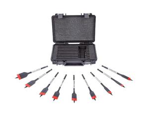C.K Tools CK T2953 - Juego de brocas planas para madera (9 piezas, 12 a 32 mm, punta de rosca auto-tirable, vástago hexagonal de bloqueo rápido de 1/4", compatible con llave de impacto, acero al