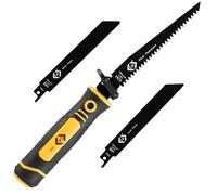 C.K Tools - Kit de 4 sierras de mano universales de cambio rápido con 3 cuchillas para madera, metal, placas de yeso y plástico, juego de sierra alternante, herramienta de corte para jardín, sierra de