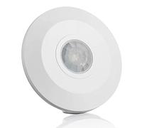 C-LOGIC Detector de Movimiento Techo Plano Ultrafino Grosor 2.4 cm 360º Interior IP20 Regulación 10 Seg-15 Min Alcance hasta 6 m. a 2.2m de Altura Apto LED