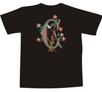 C.M.S. - T-Shirt F258 Blancoes T-Shirt mit farbigem Brustaufdruck M - C Buchstabe- Engel mit coolem Hintergrund mit Blumen