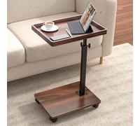 C Mesa auxiliar de mesa de altura ajustable, mesa giratoria de 360° para espacios pequeños, mesas de sofá que se deslizan debajo, mesas auxiliares en forma de C, sala de estar y dormitorio para sofá,